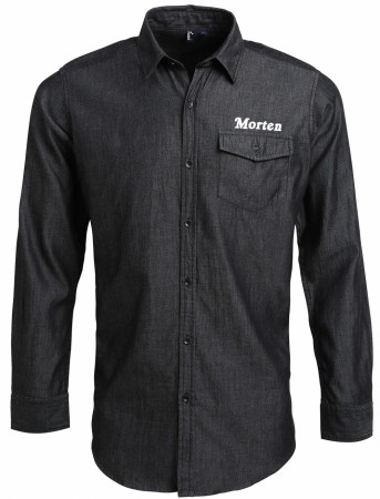Denimskjorte med kontrastsømmer